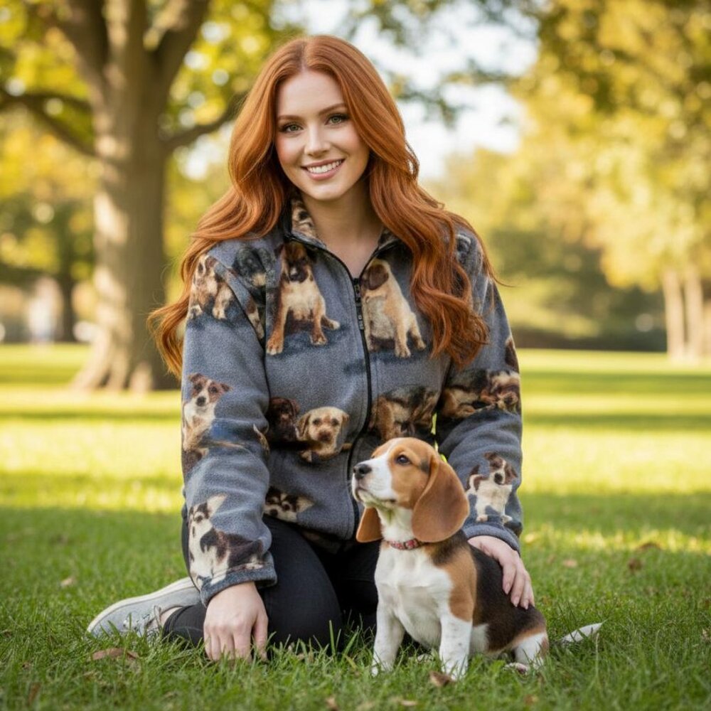 ZooFleece Dog Gray Dogs Puppy Beagle Jack Russel Fleece Sweater Jacket S-3X - Picture 1 of 13